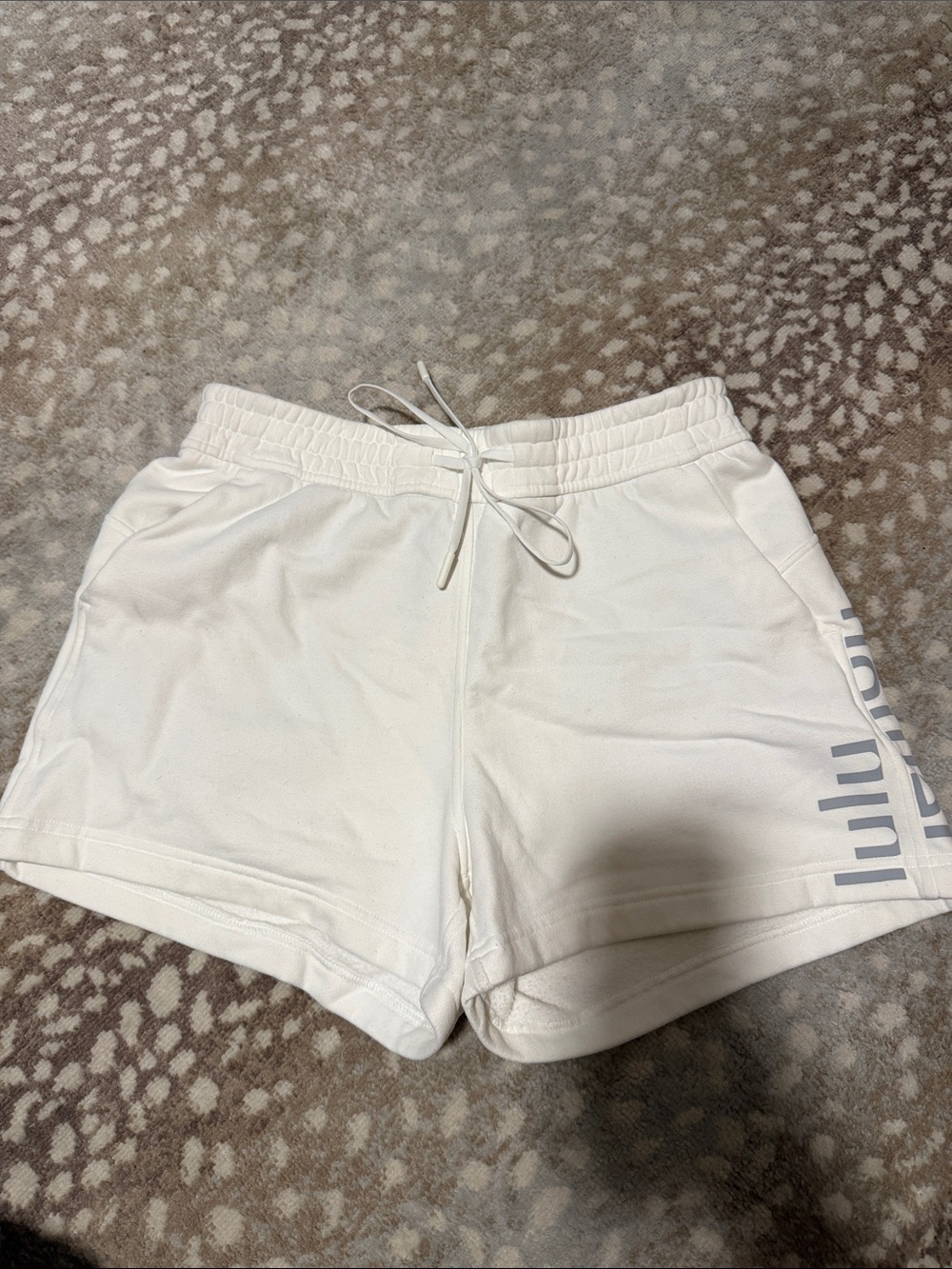 lululemon athletica White Elastic Waist Athletic Shorts